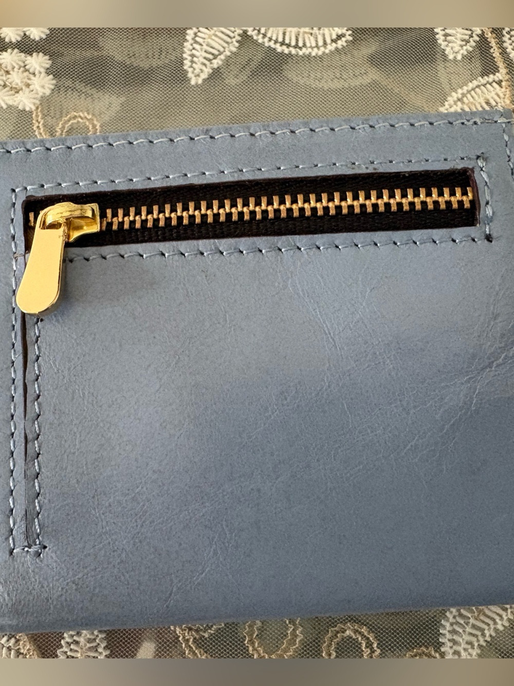Lodis Genuine Leather Compact Bifold Wallet - Periwinkle / Slate Blue - Picture 5 of 10